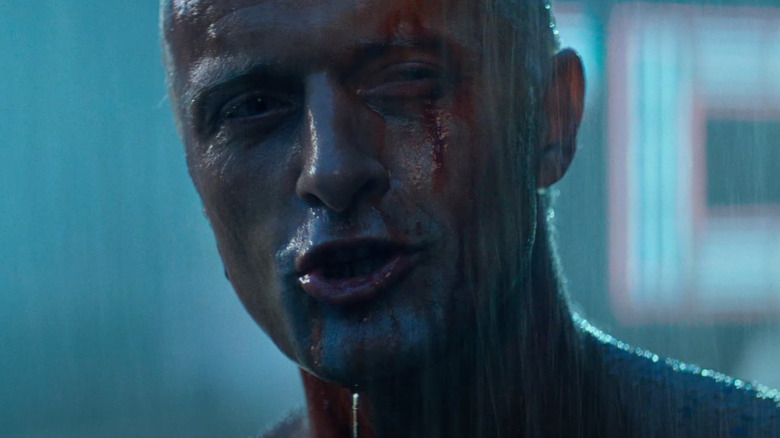 Roy Batty in the rain in Blade Runner