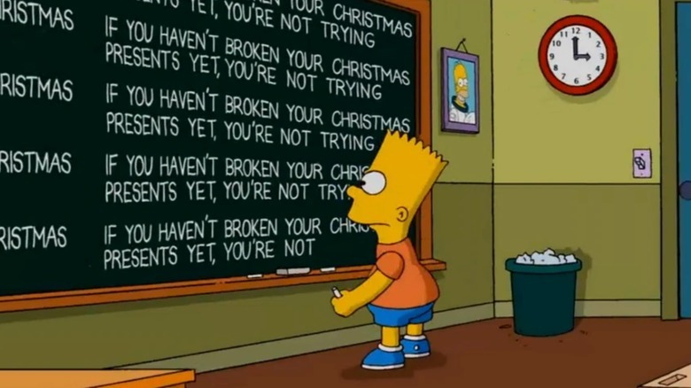 Os Simpsons, quadro-negro de presentes de Natal