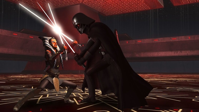 Star Wars Rebels Ahsoka fights Darth Vader