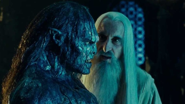 Saruman looks at Lurtz