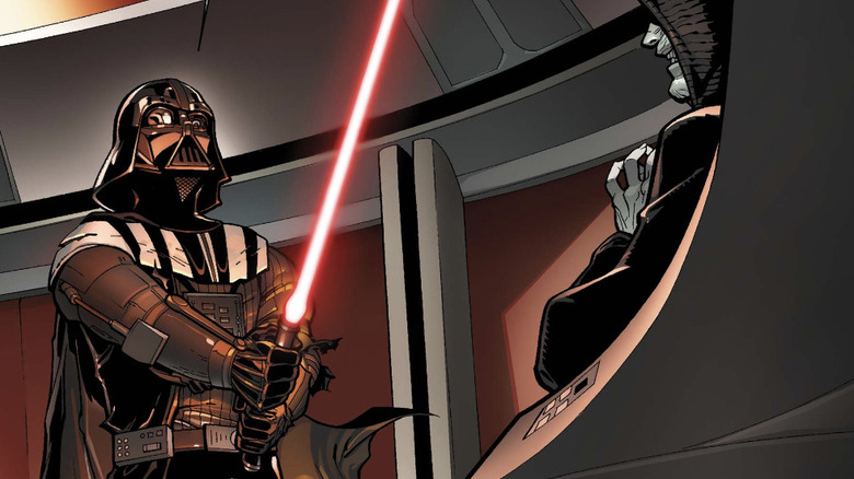 Star Wars Comics Vader sabre de luz vermelho Palpatine