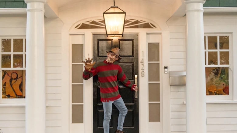 A dressed-up Freddy Krueger in front of 1428 N. Genesee