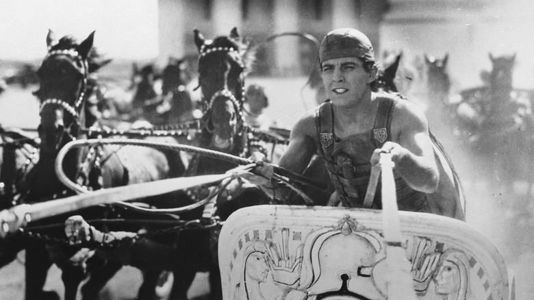 Ramon Novarro driving chariot in Ben-Hur: A Tale of the Christ