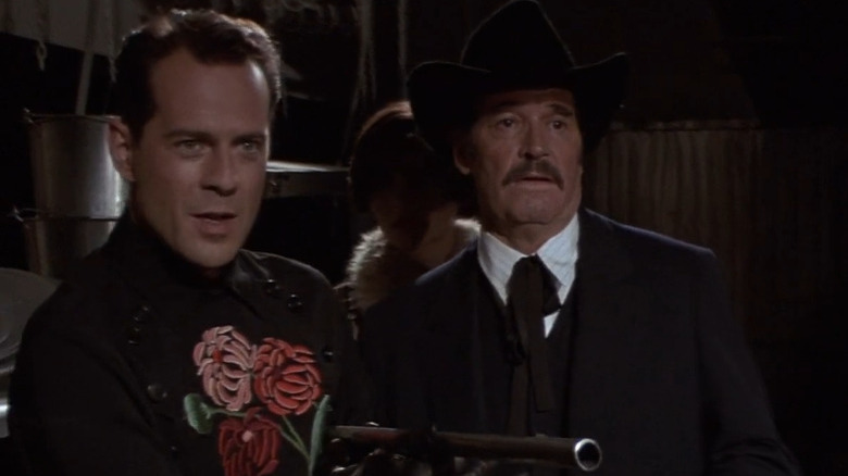 Bruce Willis as Tom Mix and James Garner as Wyatt Earp in Sunset