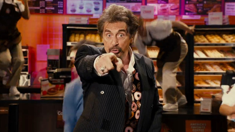 Al Pacino performing in a Dunkin' Donuts commercial, selling the new Dunkaccino in Jack and Jill