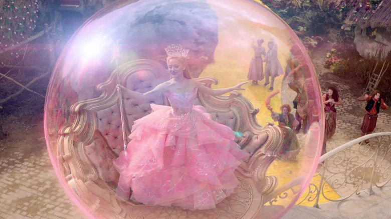 Glinda in her pink bubble in Wicked: Part One