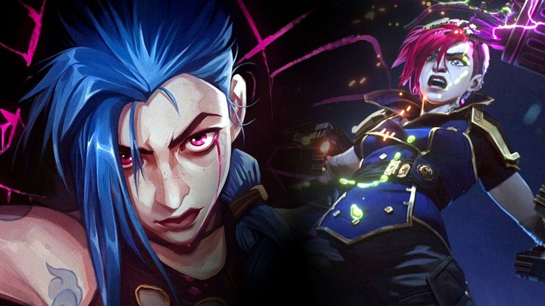 Vi fighting Jinx with her power gloves in Arcane season 2