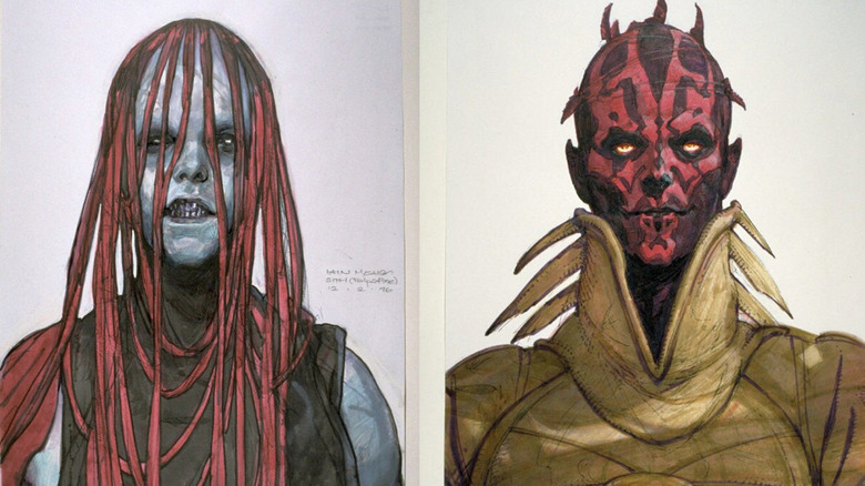 Arte conceitual de Iain McCaig para Darth Maul em Star Wars: A Ameaça Fantasma