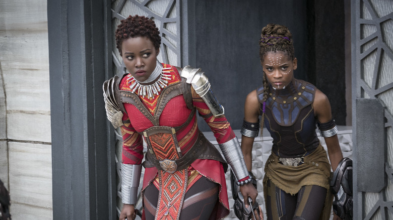 Lupita Nyong'o and Letitia Wright in Black Panther