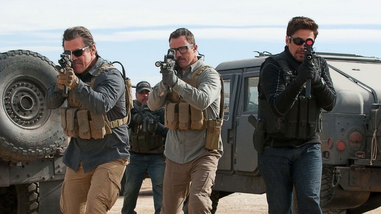 Josh Brolin, Jeffrey Donovan, and Benicio del Toro in Day of the Soldado