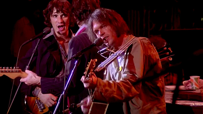 Neil Young performing in "The Last Waltz"