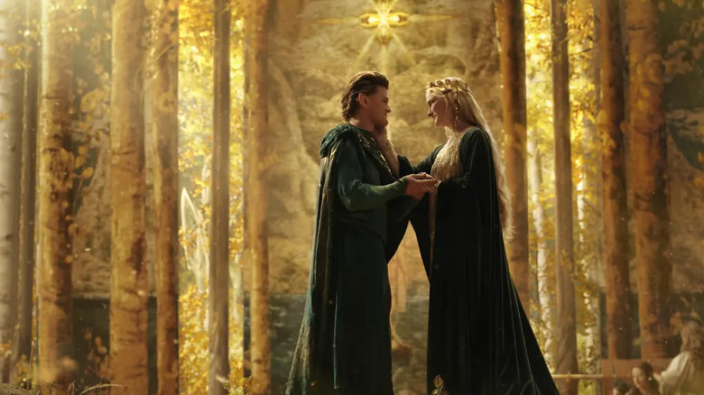 Elrond and Galadriel in The Lord of the Rings: The Rings of Power