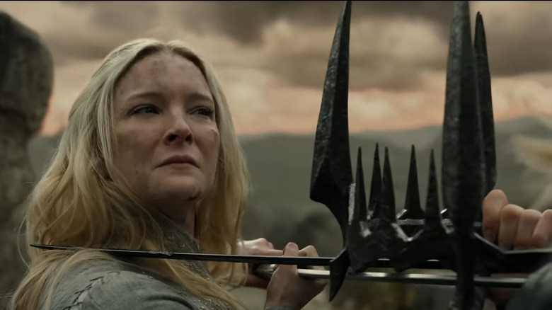 Galadriel duelliert sich mit Sauron, den Ringen der Macht