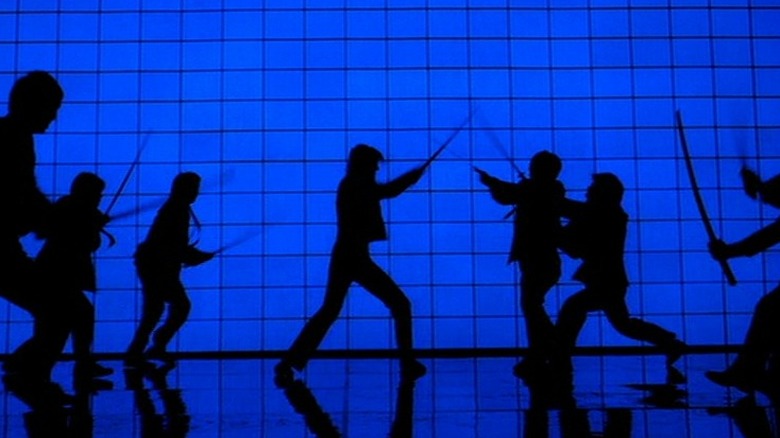 Kill Bill blue silhouette sword fight