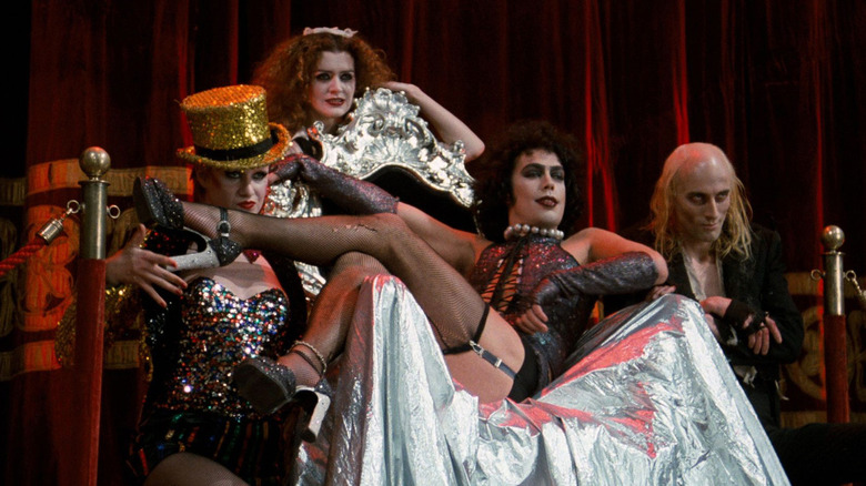 Nell Campbell, Tim Curry, Patricia Quinn, and Richard O'Brien in The Rocky Horror Picture Show