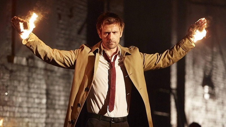 John Constantine trench coat and fire magic