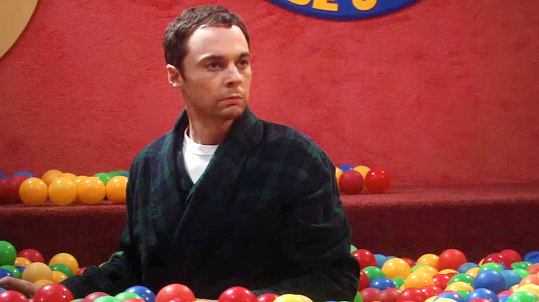 Sheldon manic in ball pit The Big Bang Theory