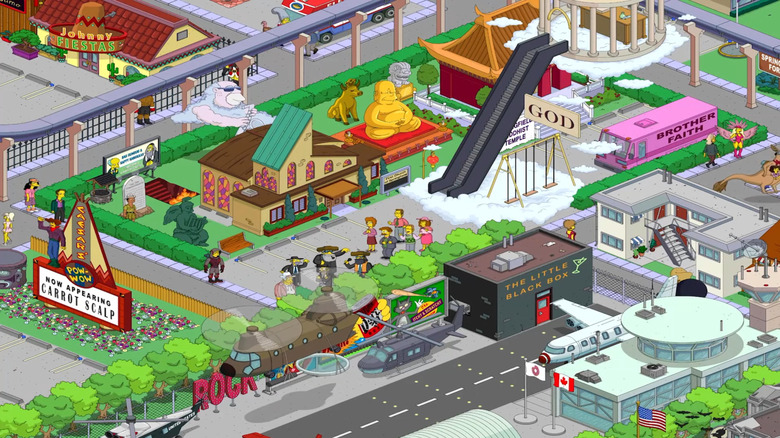 Screenshot of 'Tapped Out' gameplay in YouTube video, 'My Last Simpsons: Tapped Out Video Ever'