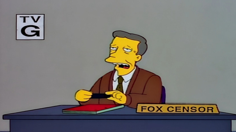 The Simpsons, Fox censor explaining how he's censored the episode down to a G rating