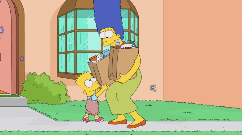 The Simpsons, young Bart and Marge