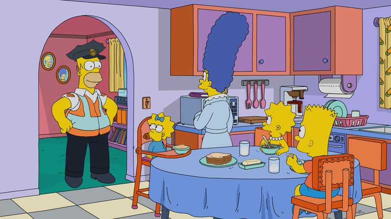 The Simpsons, the Simpson family at breakfast