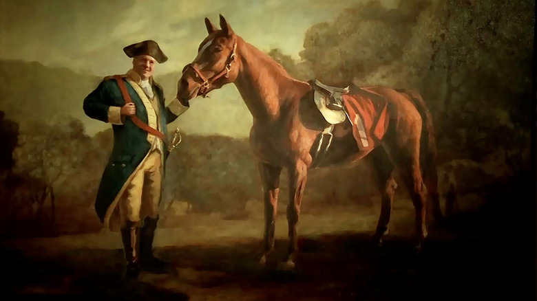 Painting from The Sopranos of Pie-O-My the horse and Tony Soprano as Napoleon