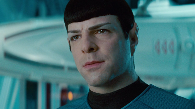 Zachary Quinto as Spock looking serious in Star Trek Into Darkness