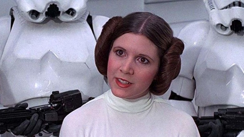 Carrie Fisher as Princess Leia in Star Wars: A New Hope.