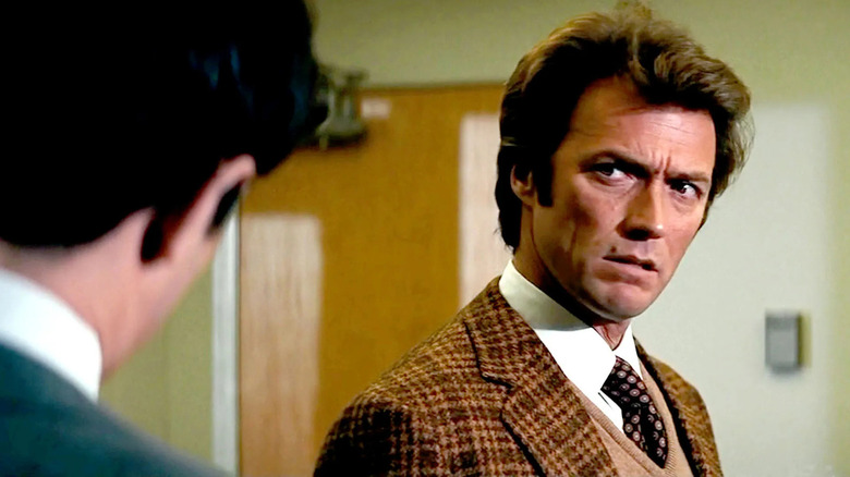 Clint Eastwood as Dirty Harry sneering at a colleague