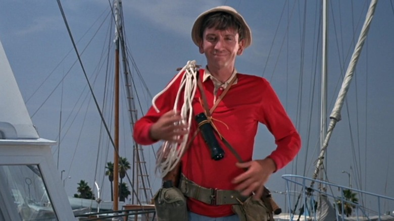 Gilligan, on the dock, prepped for a three-hour tour.