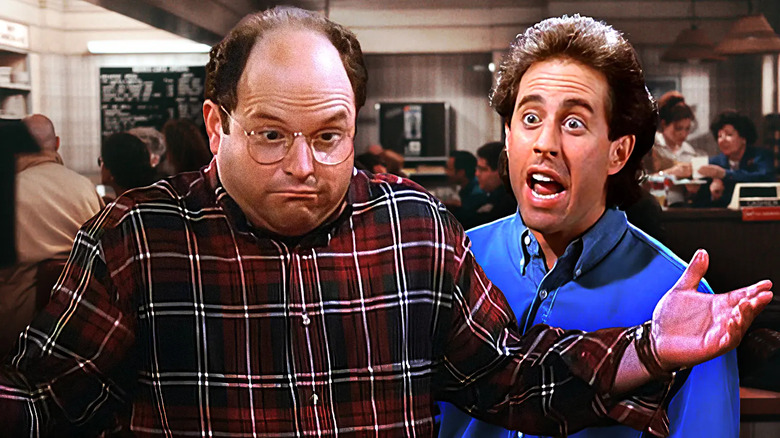 Jason Alexander's George Costanza and Jerry Seinfeld are looking surprised