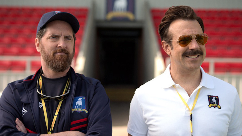 Jason Sudeikis and Brendan Hunt in Ted Lasso