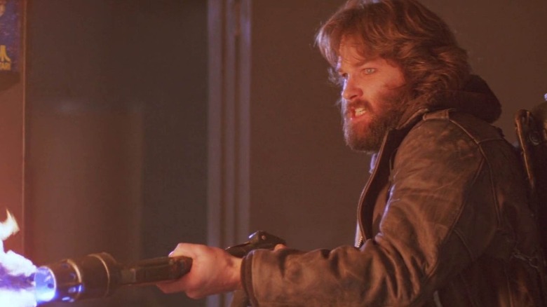 MacReady wielding a flamethrower in The Thing