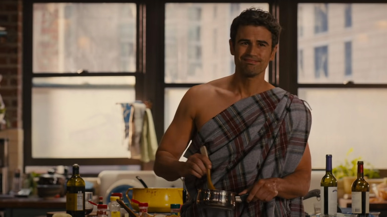 Theo James wearing a toga in The Time Traveler's Wife