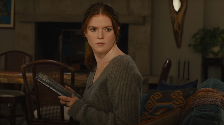 Rose Leslie with a book in The Time Traveler's Wife