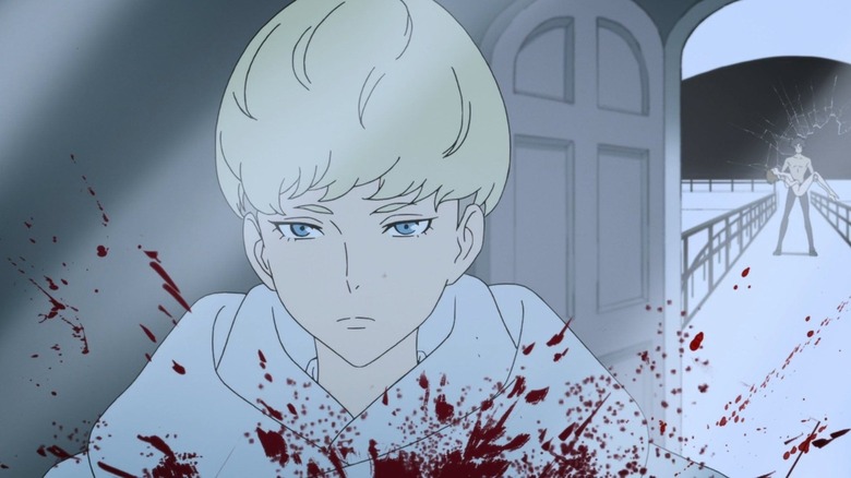 Ryo Asuka splattered with blood