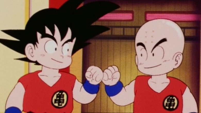 Dragon Ball Goku and Krillin fist bump