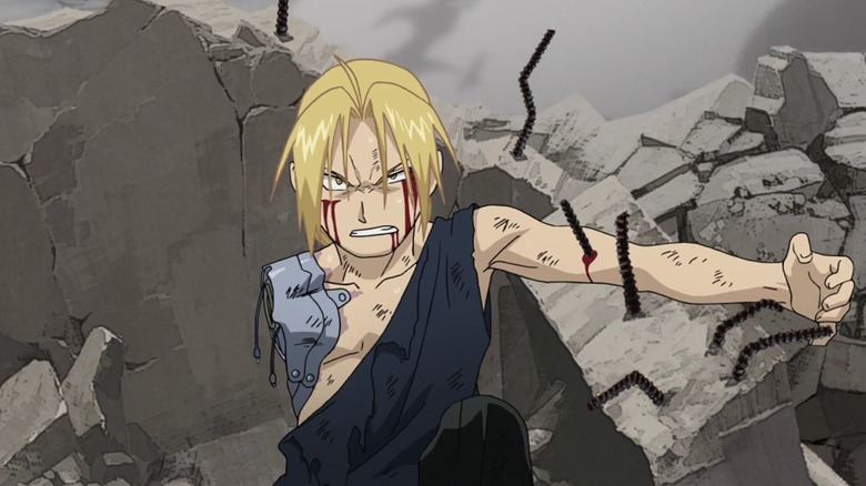 Fullmetal Alchemist Brotherhood Edward impaled on rebar