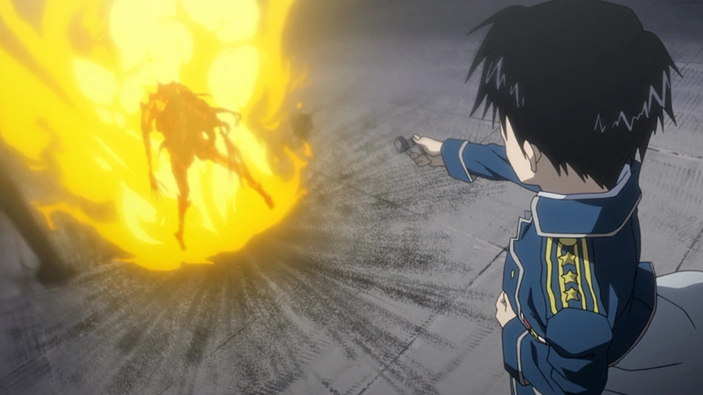 Fullmetal Alchemist: Brotherhood Roy Mustang kills Lust