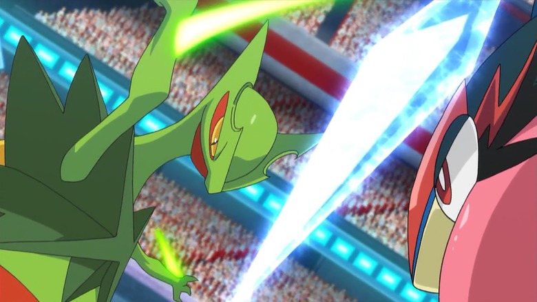 Pokémon XYZ Ash-Greninja vs Mega-Sceptile