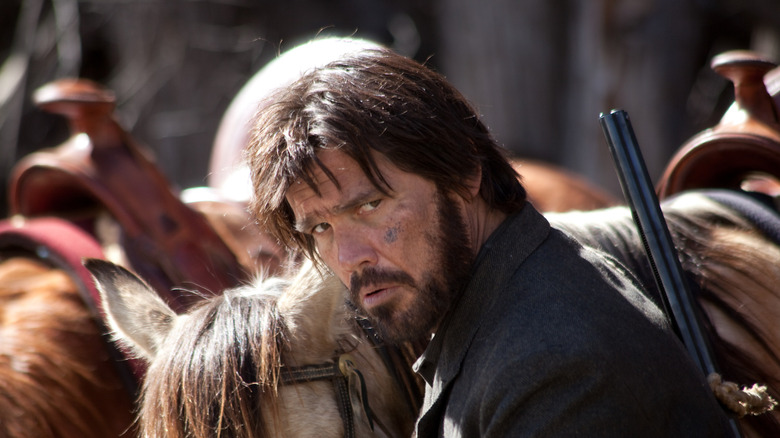 Josh Brolin with horses