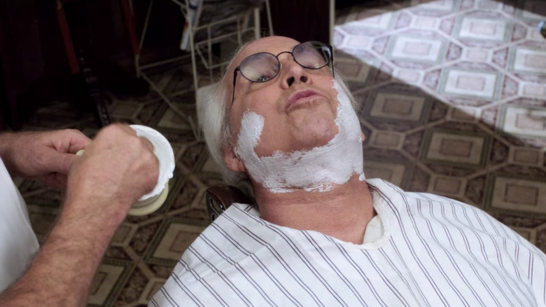 Chevy Chase gets a shave on "Community"