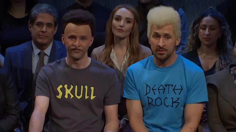 Mikey Day and Ryan Gosling as Butt-Head and Beavis in an SNL sketch from 2024