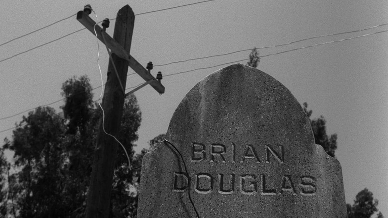 The Twilight Zone Night Call telephone pole gravestone