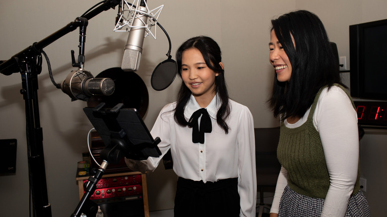 Rosalie Chiang and Domee Shi in the Recording Booth