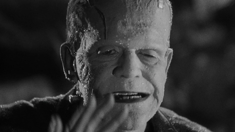 Frankenstein's Monster lurching forward in Bride of Frankenstein