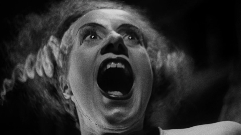 The Bride screaming in Bride of Frankenstein