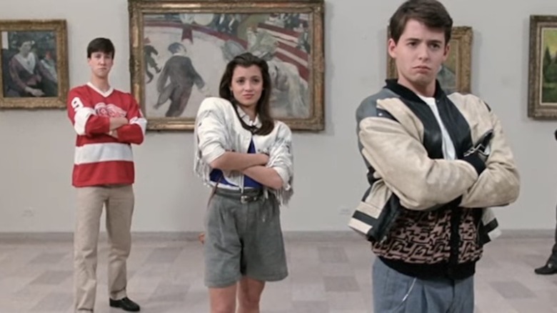 Cameron, Sloane, and Ferris pose at the Art Institute