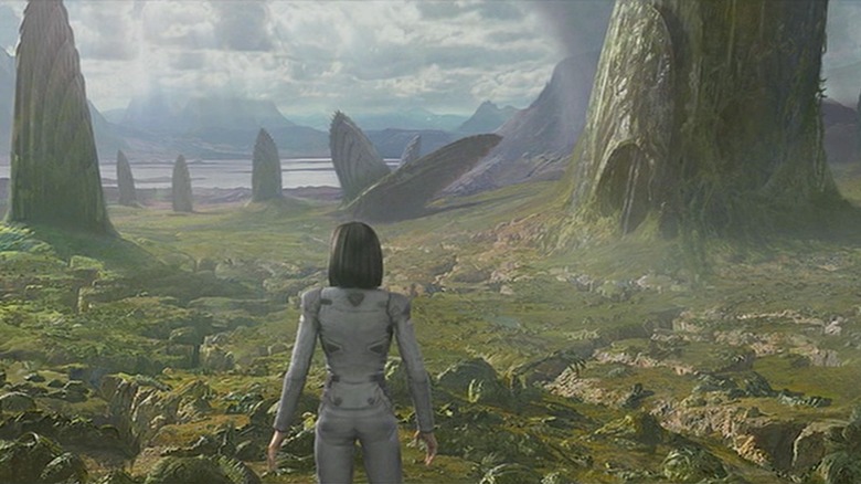 Aki Ross connecting with the spirit of Gaia in Final Fantasy: The Spirits Within