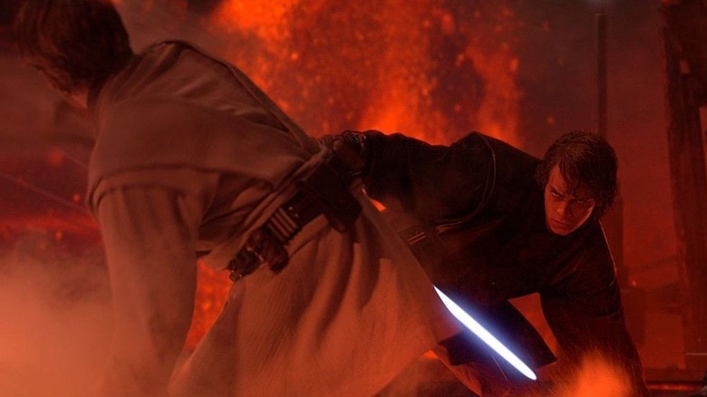 Anakin Skywalker fighting Obi-Wan Kenobi in Star Wars: Episode III - Revenge of the Sith